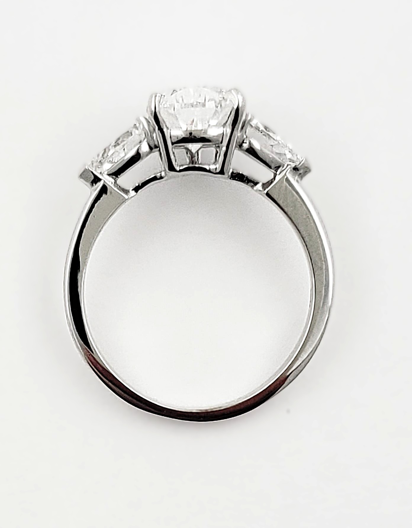 Three Stone Pear Shape Diamond Ring